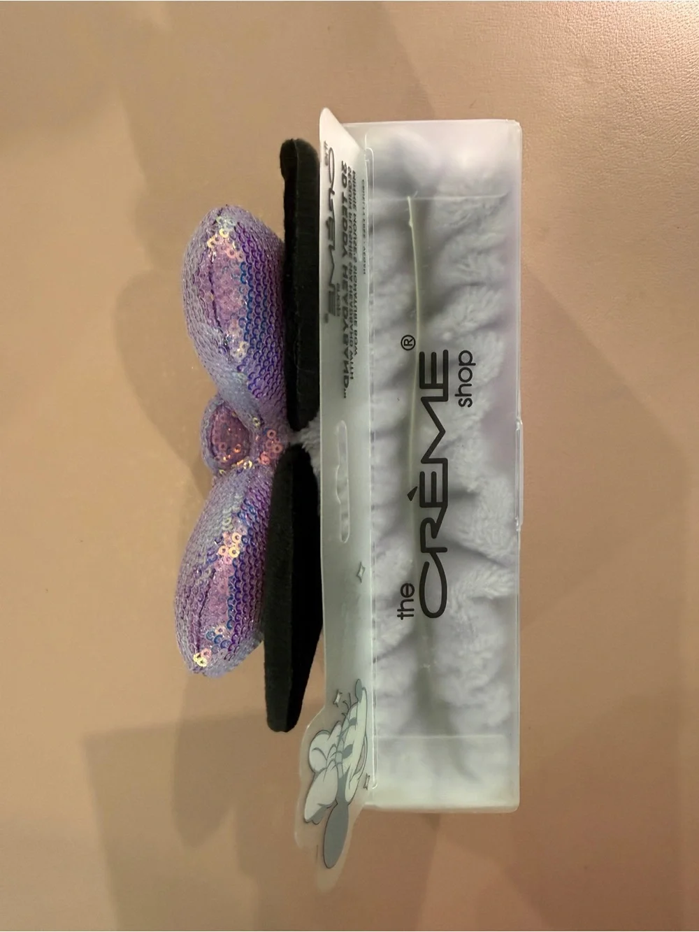 NWT The Crème Shop x Disney Minnie Mouse 3D Spa Headband Iridescent Sequin Bow